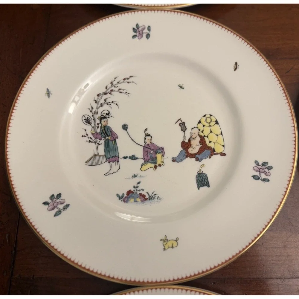 Set 12 Royal Worcester Early Worcester China Reproduction Plates Chinoiserie